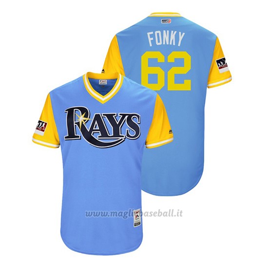 Maglia Baseball Uomo Rays Wilmer Font 2018 Llws Players Weekend Fonky Light TOrnto Blue Jays